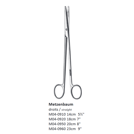 METZENBAUM STRAIGHT SCISSORS 18 CM (7