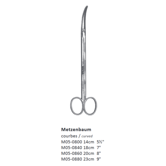 METZENBAUM SCISSORS CURVED  23 CM  (9