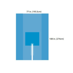 CHAMP FENDU 77'' X 108'' STERILE AVEC ADHESIF 10/C, CARDINAL